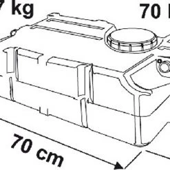 Fiamma 70 Litre Caravan Motorhome On Board Water Tank -Camping Sales Store 70L dims 39101.1380208146 1