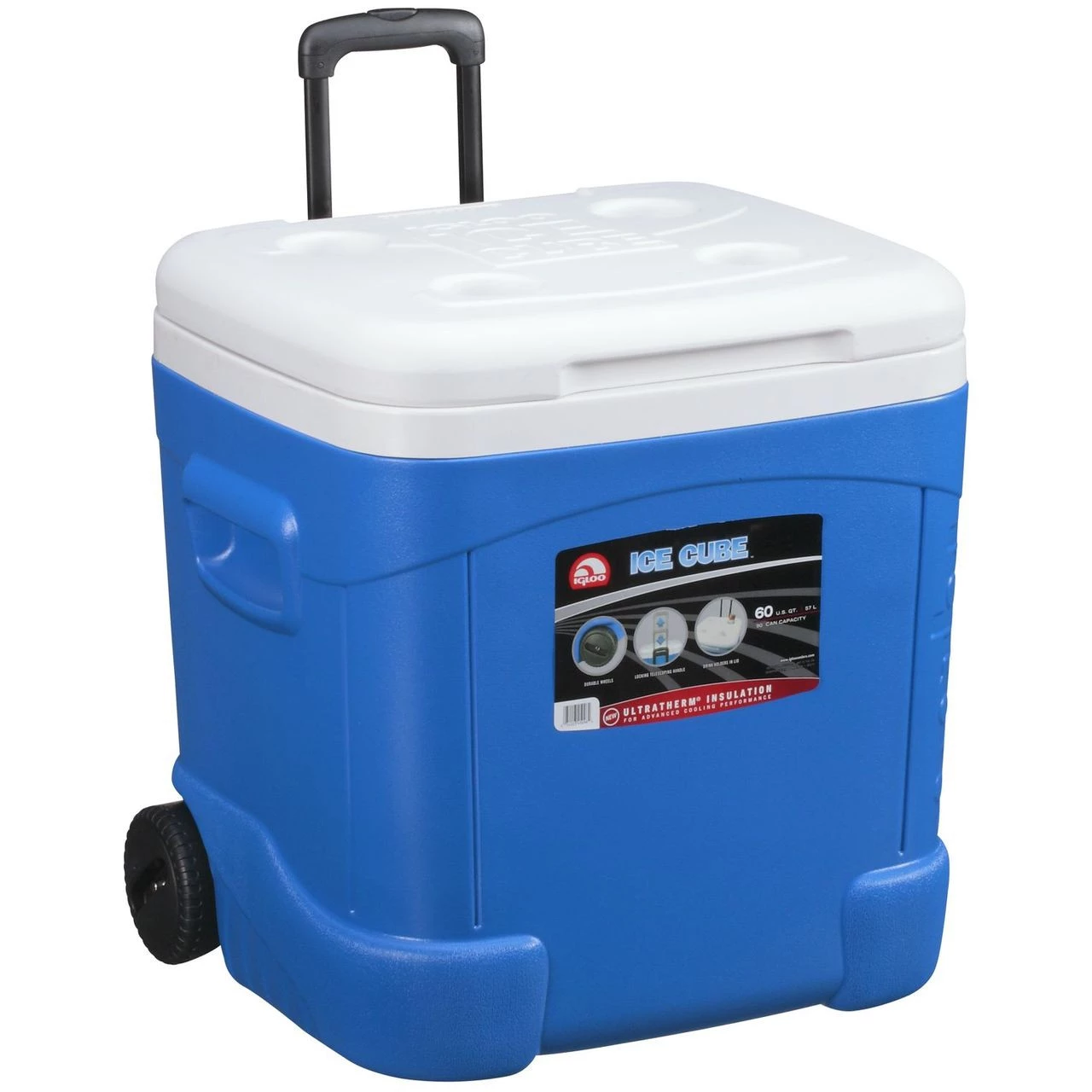 Igloo 60 Quart Ice Cube 90 Can Wheeled Cool Box 3 Igloo 60 Quart Ice Cube 90 Can Wheeled Cool Box