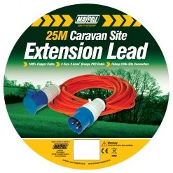 Maypole Camping and Caravan Site Mains Extension Hook Up Leads -Camping Sales Store maypole 25m 230v caravan site extension lead 57431.1427723425